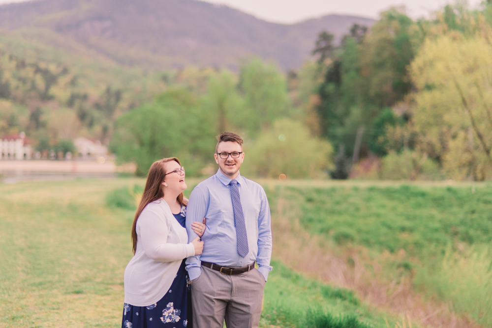 cute laughing engagement photo near asheville nc by coley k photography