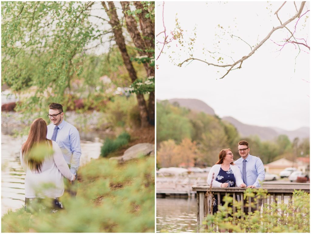 lake lure engagement session in the spring by asheville engagement photographer coley k photography