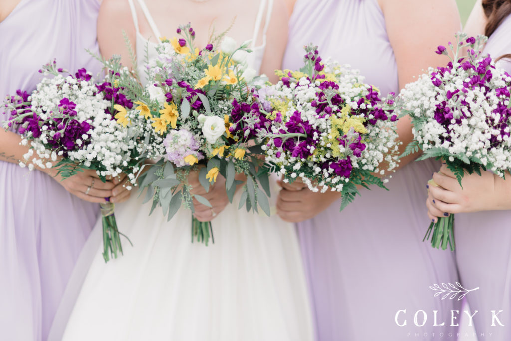 Purple and Yellow Floral Bouquets 