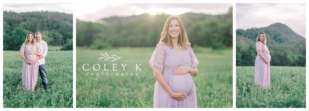 Maternity Photos in Field in Black Mountain