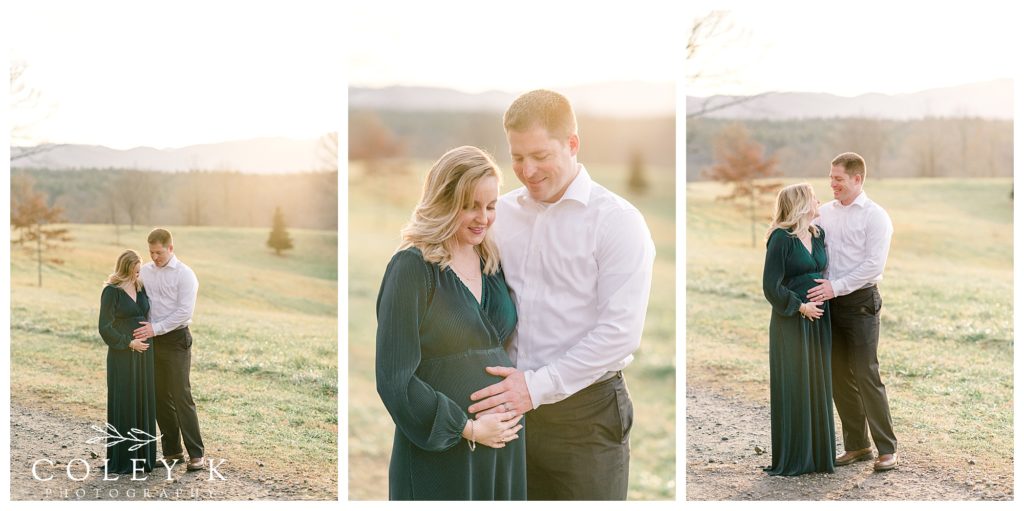 Biltmore Maternity Photography in Mountains at sunset