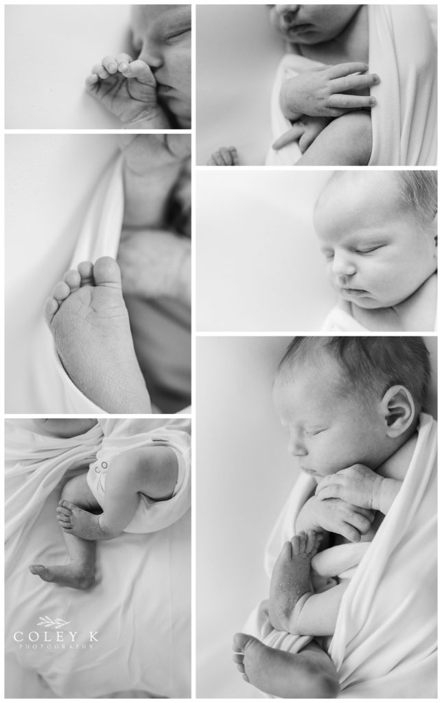 Asheville Newborn Photography Black and White Details