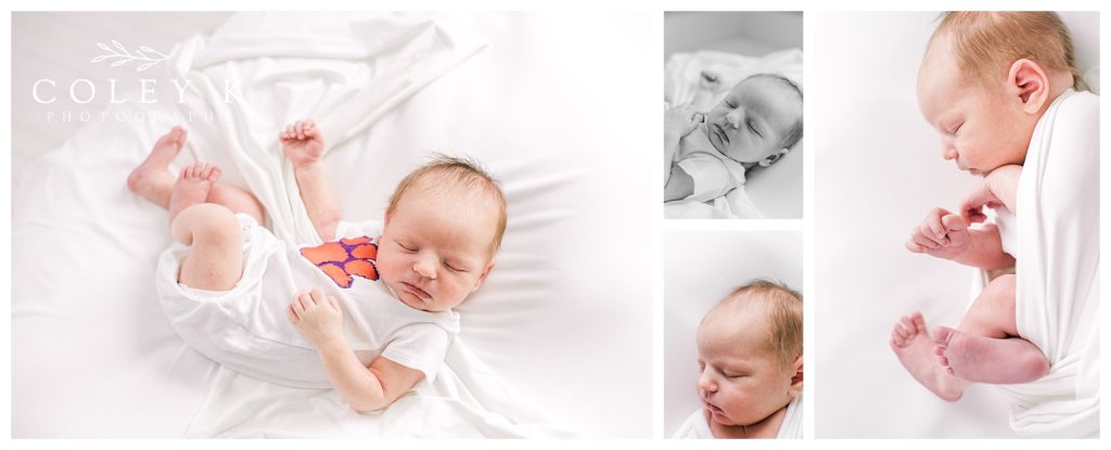 Asheville Newborn Photography in white onsie