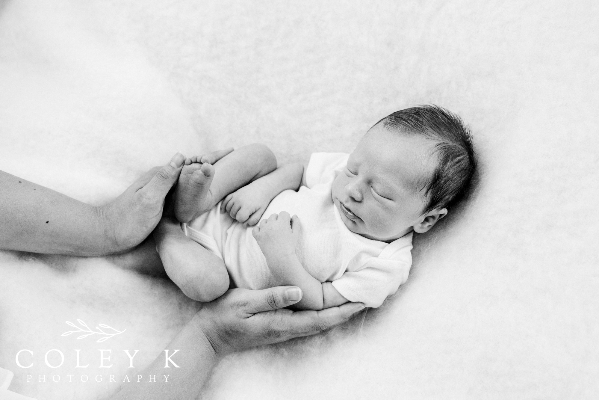 Asheville NC Newborn PHotographer Pure and Simple Black and White Baby Photo