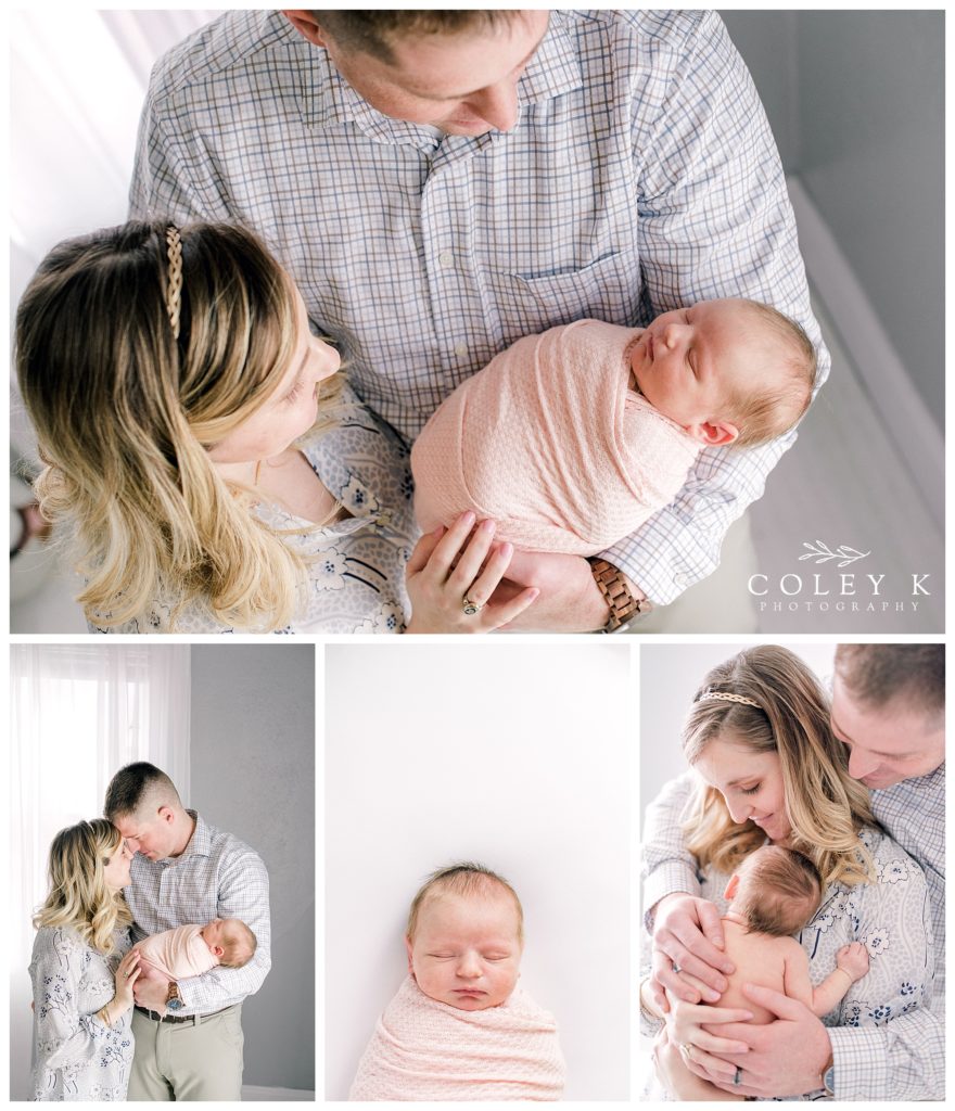 Newborn Photos with Family in Asheville Studio