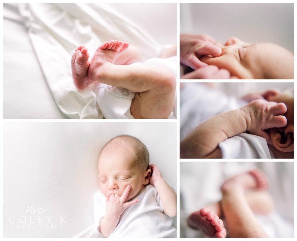 simple clean newborn photography details